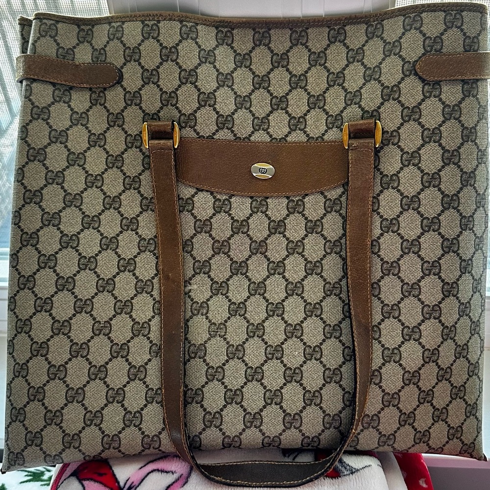 Gucci Vintage GG Supreme Leather  Tote